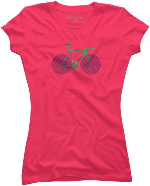 Design By Humans Funky Wheels Juniors' 2X-Large Hot Pink Graphic T Shirt