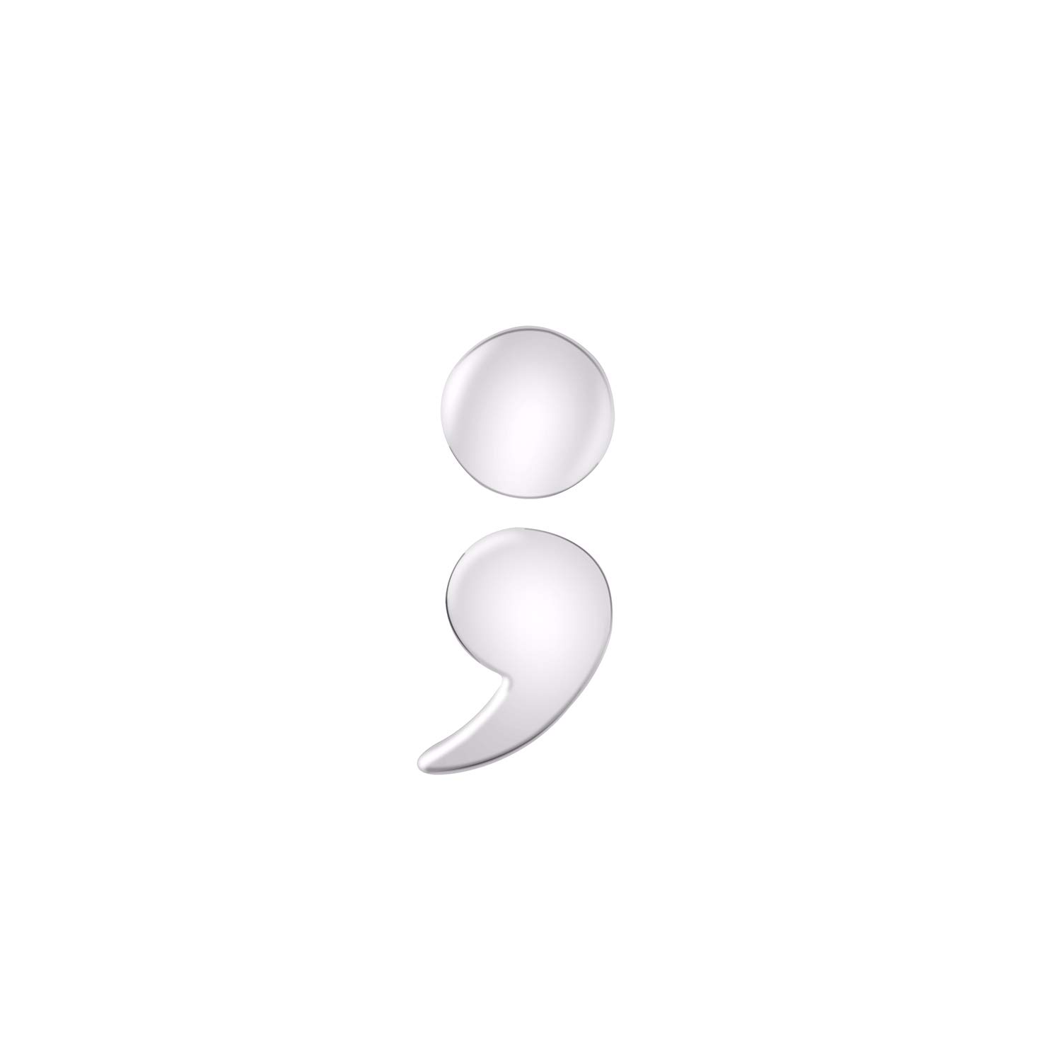 VIKI LYNN Women Girls 925 Sterling Silver Semicolon Stud Earrings