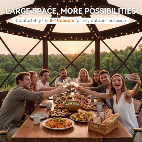 Breezestival 12x12 ft Pop-Up Gazebo Review: 6-Sided Screen House with Detachable Top image 11