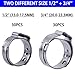 PEX Cinch Clamp 1/2-inch, 3/4-inch, 304 Stainless Steel, 60PCS Hose Clamp Kit, Single Ear Stepless Clip Rings PEX Pipe Assorted Kit (60 PCS)