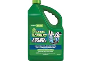 Green Gobbler Drain Clog Remover | Toilet Clog Remover | Dissolve Hair & Organic Materials from Clogged Toilets, Sinks and Drains | Drain Cleaner and Opener, 128 oz