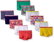 Fruit of the Loom Girls 11Pack Assorted Cotton Boy Shorts Panties, 10
