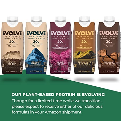 Evolve Plant Based Protein Shake, Café Mocha, 20g Vegan Protein, Dairy Free, No Artificial
