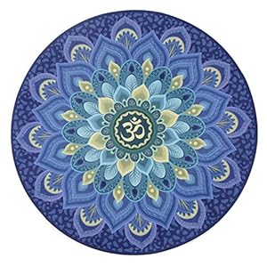 Gmjay Small Round Yoga Mat Non Slip Natural Rubber Thick Round Suede Color Printing Meditation Mat Suitable For Home