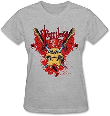 GENPO Ruthless Merciless Heartless Pitiless Womens Short Sleeve T-Shirt Size XL Gray