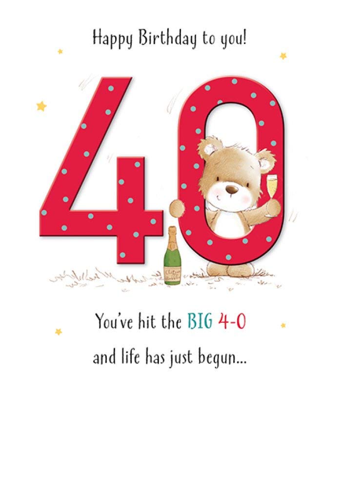 Piccadilly Greetings Cute Milestone Birthday Card Age 40 - 7 x 5 inches