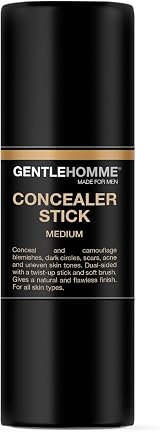 Gentlehomme Men's Concealer Stick with Brush Medium 8g Dark Circles Eraser Full view 3