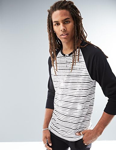 Rebel Canyon Young Men's Long Sleeve Printed Cotton Baseball Henley Top