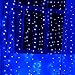 LIGHTESS 300 LED Christmas String Fairy Outdoor or Indoor Curtain Lights Remote Control (Blue)