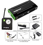 InteliCharge X1 13600mAh Portable Power Bank and Tire Compressor Bundle with Jumper Cable, Smart Phone Car Charger and Case