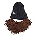 Beard Head Barbarian Vagabond Beanie - Original Handmade Knit Hat and Removable Brown Beard