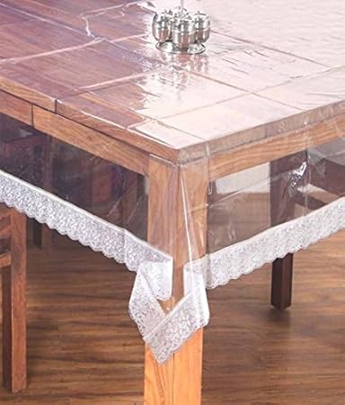 Buy Lushomes Clear Pvc Table Cloth With Thick Attractive 3 Lace 40 X 40 Side Table Cloth Online At Low Prices In India Amazon In
