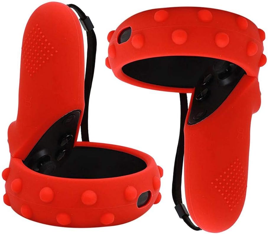Cokeymove Touch Controller Grip Cover for Oculus Quest Anti-Throw Grip Cover for Oculus Quest Method red