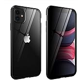 Guppy Compatible with iPhone 12 Pro Max Magnetic Case with Built in Privacy Screen Protector Anti Spy Tempered Glass Slim Metal Aluminum Shockproof Cover Hard Drop Proof Protective 6.7 inch Black