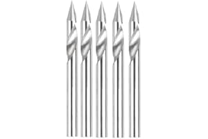 V Groove CNC Router Bits Pack of 5 with 1/8 Shank Designed for High Precision Carving in Wood and Synthetic Materials (20 deg