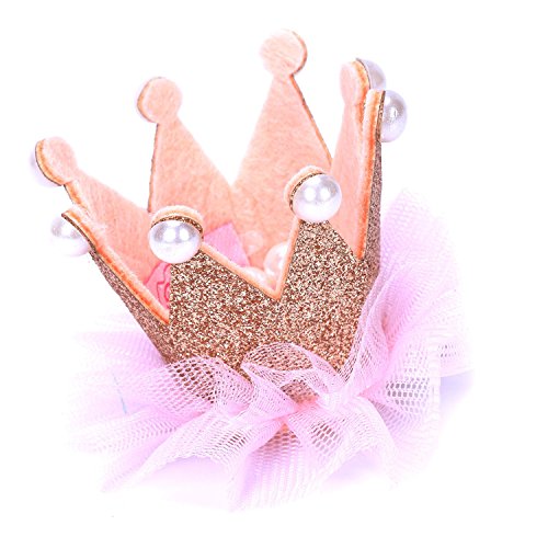 Xigeapg Crown Pet Dog Clip Princess Pet Grooming Dog Hair Clip Pet Dogs Hair Accessories for Small Medium Dogs Headdress Pets Products Golden