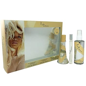 Amazon Com Nude By Rihanna 3 Piece Set Eau De Parfum Spray 1 0 Fl Oz And 34 Fl Oz Body Spray 4 Fl Oz Beauty