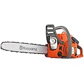 Husqvarna 120 Mark III Gas Chainsaw, 38-cc, 2-Cycle X-Torq Engine, 14 Inch Chainsaw with Automatic Oiler, For Wood Cutting and Tree Pruning, 970739614