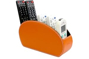 Fosinz Remote Control Holder TV Controller Caddy Organizer Table Desk Leather Storage 5 Spacious Compartments