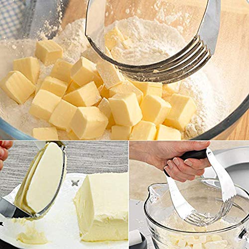 Kofun Flour Blender, Dough Blender Flour Cutter Professional Manual Pastry Mixer Heavy Duty Stainless Steel Blades Home Baking Tool
