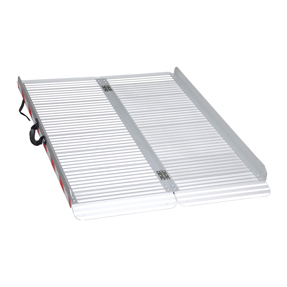Ruedamann 4' x 33.4" Portable Wider and Stronger Aluminum Folding Wheelchair Ramp,Load-bearing 800 Lbs (MR607X-4)