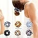 Set of 6 Large Women's Chiffon Flower Hair Scrunchies Hair Bow Chiffon Ponytail Holder -AQY002