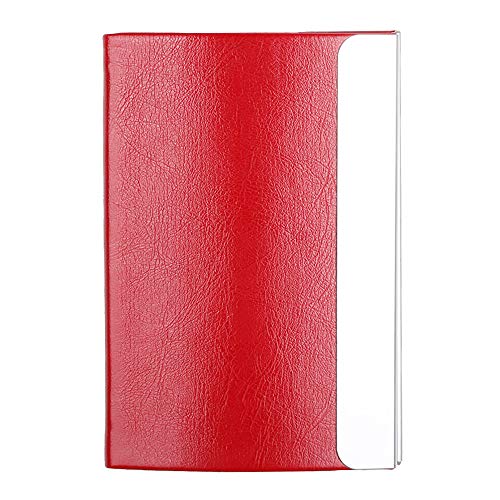 Essential Red Business Card Holder - Professional Presentation Every Time - Soft Touch Leather/Magnetic Closure Keeps Business Cards Secure - PU Leather Business Card Case for Women/Men - Thumbnail 3