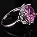 YAZILIND Women Silver Plated Band Wedding Pink Cubic Zirconia Ring Gift For Lady Size10