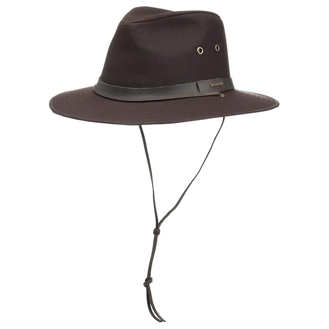 Stetson Malden Waxed Cotton Outdoor Hat Men Men´s Sun with Chin Strap, Leather Trim Spring