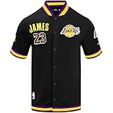 Pro Standard Mens NBA Los Angeles Lakers Lebron James #23 Classic Player Button Down Black/Purple L
