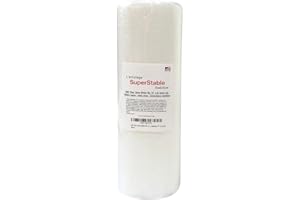 Superpunch Wash Away Stabilizer, SuperStable H2O "Eau" Gone White FSL 12 inch x 25 Yard Roll - Machine Embroidery Stabilizer Backing, Wash n Gone Wash Away for Free Standing Lace, Made in USA