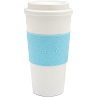 Copco Acadia Double Wall Insulated Travel Mug with Non-Slip Sleeve, 16 ounce, Azure Blue