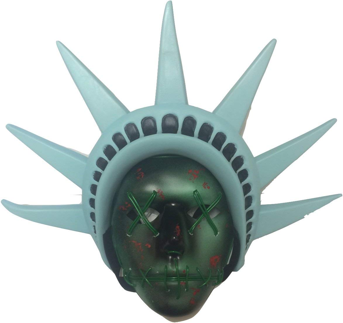 The Rubber Plantation TM 619219304436 The Purge Election Year LED Light Up Mask with Attached Headband Festival Halloween Costume Liberty Fancy Dress, Unisex-Adult, One Size