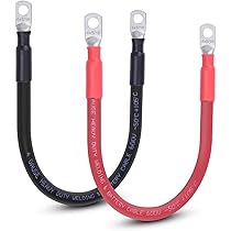 elektrische kabel 2ft Batterijkabel Met 5/16-inch Ringterminals 4 AWG / 6 AWG / 8 AWG Zuurstofvrije Koperdraad For Auto Marine Boot Zonne-energie ATV Gazon Maaier Motorfiets (Color : Black, Size : 4