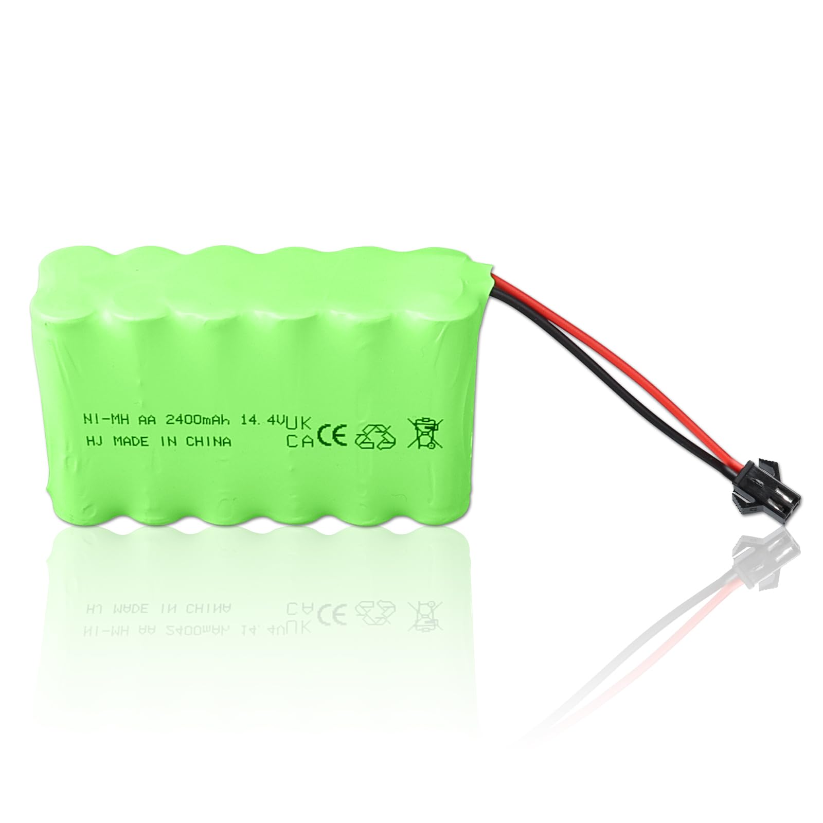 MXJFYY 14.4V 2400mAh Rechargeable NiMH Battery Pack with SM 2P Connector, Battery Compatible with Remote Control Toys and Power Tools, Remote Controlled Trucks, etc.