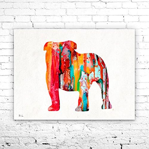 English Bulldog 6 Watercolor Print, Children's Wall, Art Home Decor, dog watercolor,watercolor painting, English Bulldog ,animal watercolor