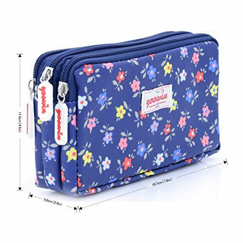 liangdongshop Women's 3 Layers Zipped Cell Phone Wrist Handbags Clutch Crossbody Purse Colorful (model 5)
