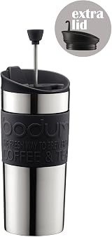 Bodum Travel Press Set Small Stainless Steel Coffee Maker 350 ml Black view 2