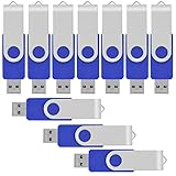 16GB USB Flash Drive 16G Flash Drive USB 2.0 Flash Memory Thumb Stick Swivel USB Drive 10pcs Blue
