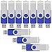 VICFUN 10 Pack 16GB USB Flash Drives 16GB Flash Drive 10 Pack USB Memory Stick 10 Piece USB 2.0-Blue