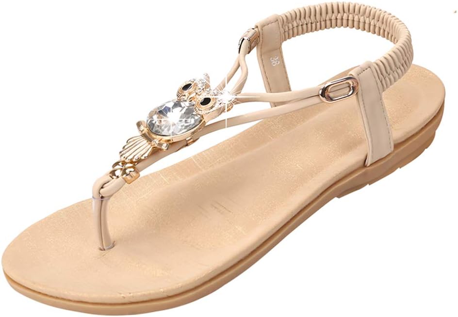 DUOYANGJIASHA Women Summer Flats Fashion Bohemia Flip Flops Beach Cute Sandals Comfortable Shoes