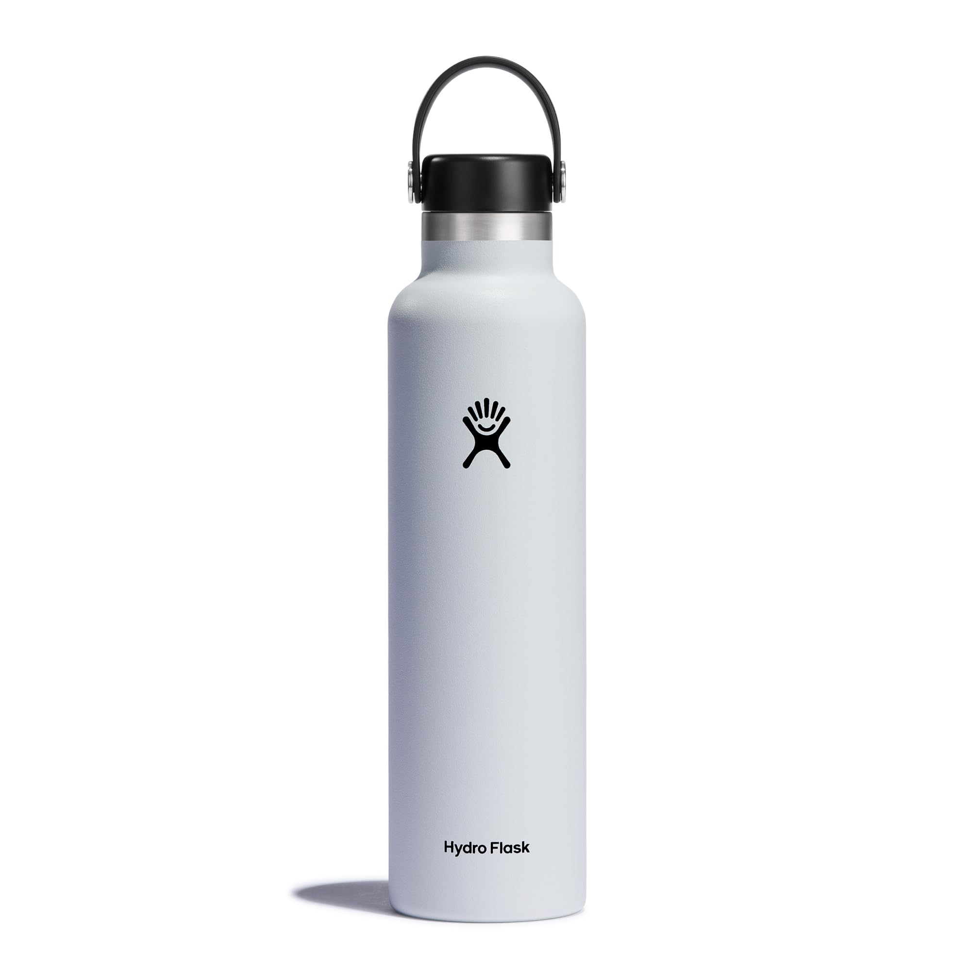 Hydro Flask - Water Bottle 709 ml (24 oz) - Vacuum Insulated Stainless Steel Water Bottle with Leak Proof Flex Cap and Powder Coat - Standard Mouth - White