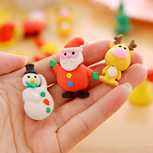 OHill Christmas Erasers 30 Pack 3D Christmas Puzzle Erasers Christmas Novelty Erasers for Kids Christmas Party Favors Supplies - Thumbnail 4