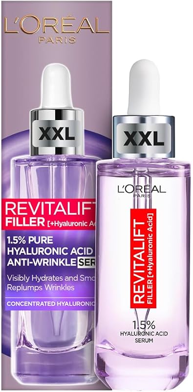 L'Oréal Paris Aufpolsterndes XXL Serum für Frauen: für Faltenminderung & jugendlich und praller aussehende Haut mit [1,5% Hyaluronsäure], Revitalift Filler, 1x 50ml[Exklusiv bei Amazon]