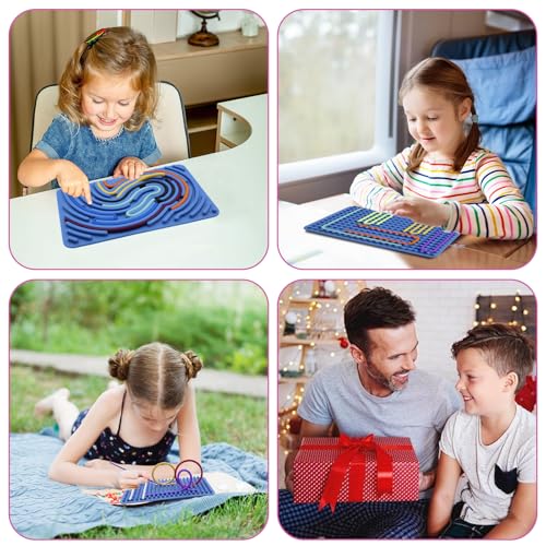 Sensory Activity Board Silicone Sensory Activity Board with Travel Bag & 10 Thongs Touch Sensory Toys 2-in-1 Design for Soothing Stress Anxiety Autism and ADHD (Green)