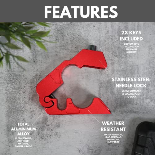 PLORIS by Monster Fairings Motorcycle Handlebar Grips, Heavy Duty Adjustable Anti Theft Motorcycle Lock for Protection (Blue)