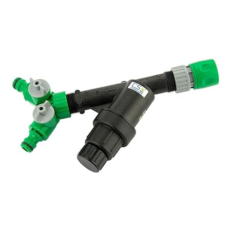 CS Bewässerungssysteme GmbH Wasserfilter 75 micron mit Druckminderer 1.0 bar und Schnellschlauchstück und 2-Wege Y-Absperrhah