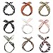 Tovip 9 Pieces Multicolor Twist Bow Wire Headbands Wrap Hair Accessory Hairbands for Women and Girls (Random Color)
