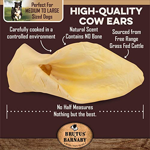 Premium Cow Ears For Dogs, Thick Cut & AllNatural Whole Ears, 100