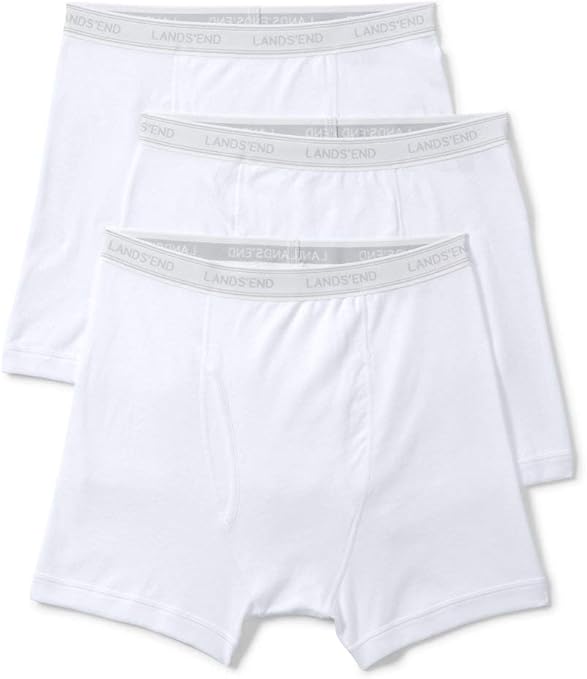 Lands' End Men's Knit Underwear 3 Pack Boxer Briefs at Amazon Men’s